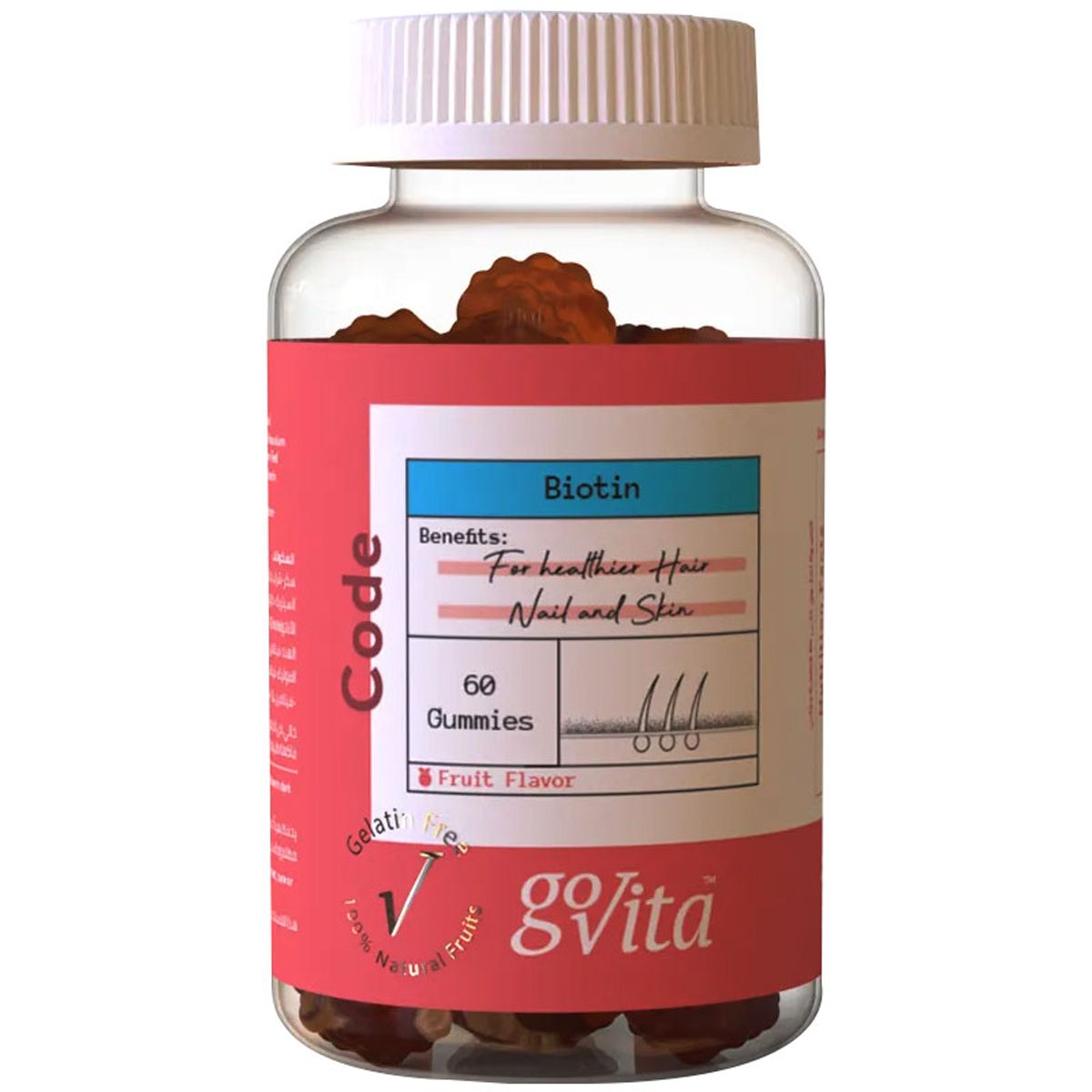 Govita Code Hair, Skin & Nails Fruit Flavor 60 Gummies