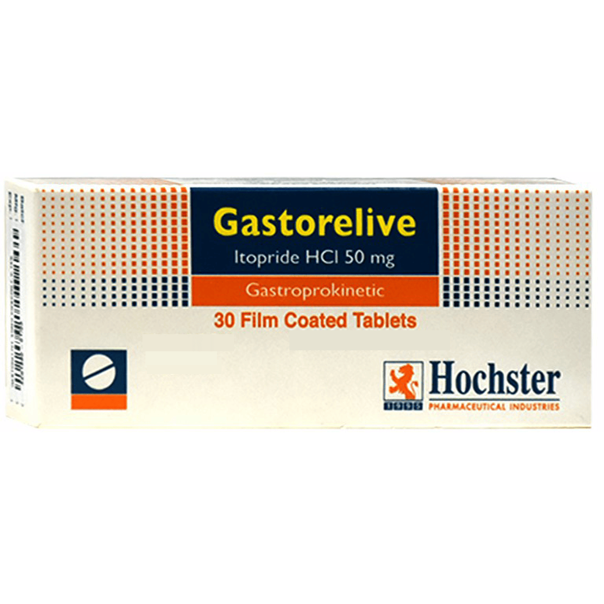 Gastorelive 50mg 30 Scored Film Coated Tablets