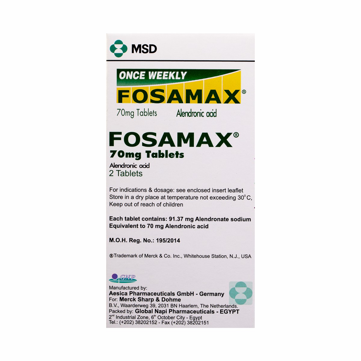 Fosamax 70mg 2 Tablets