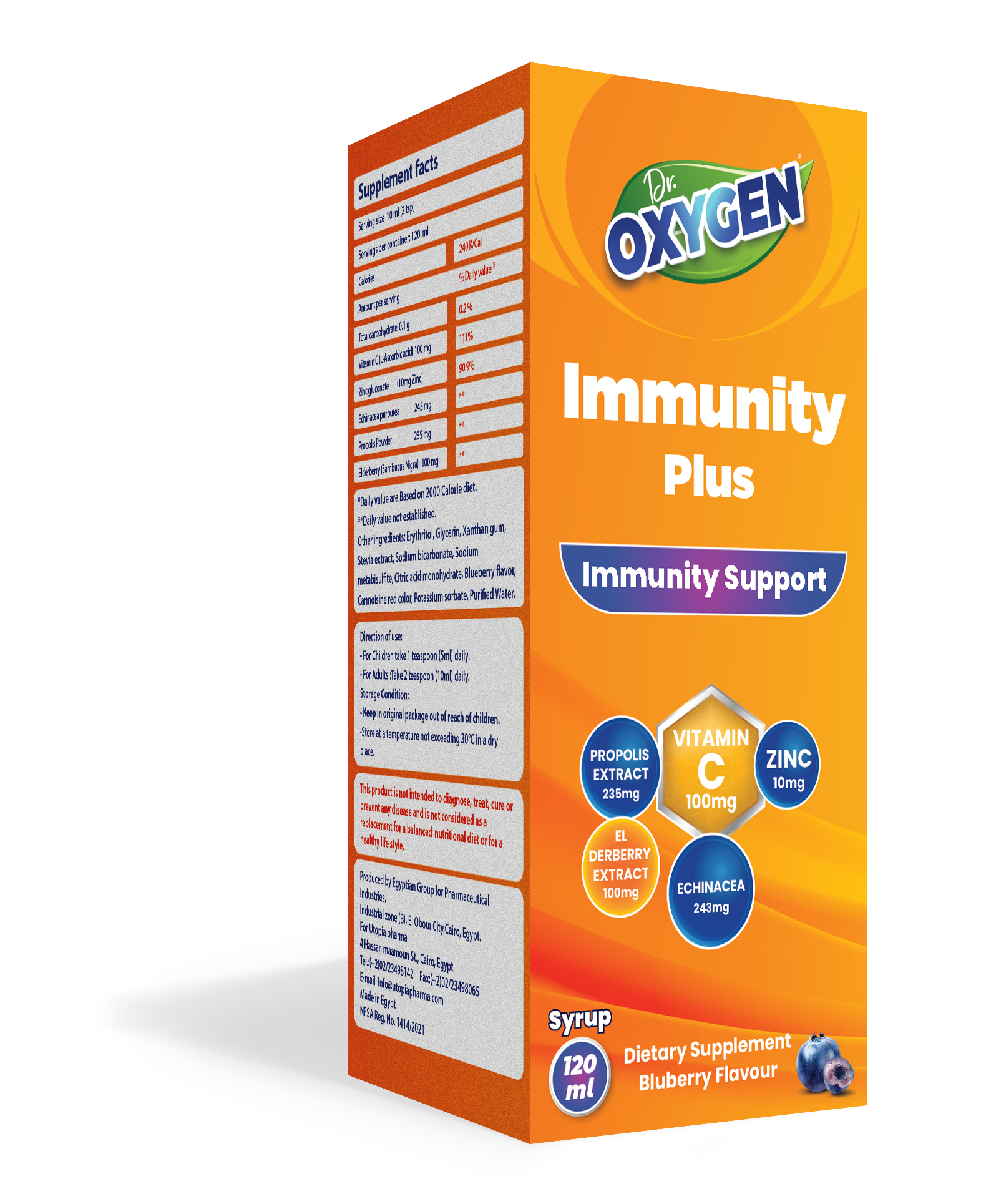 Dr Oxygen Immunity Plus Blu 120ml Syrup image number 0
