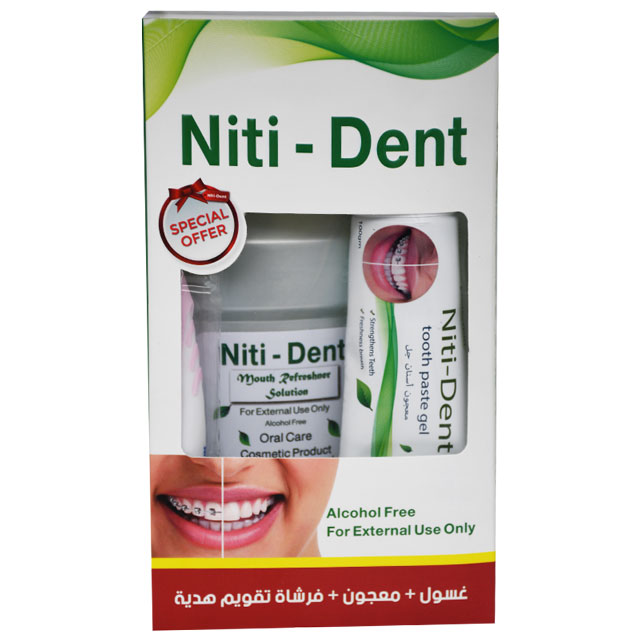 Niti-Dent (Toothaste Gel 100gm+Mouth Refreshener Solution 250ml+Tooth Brush) (Offer Pack)
