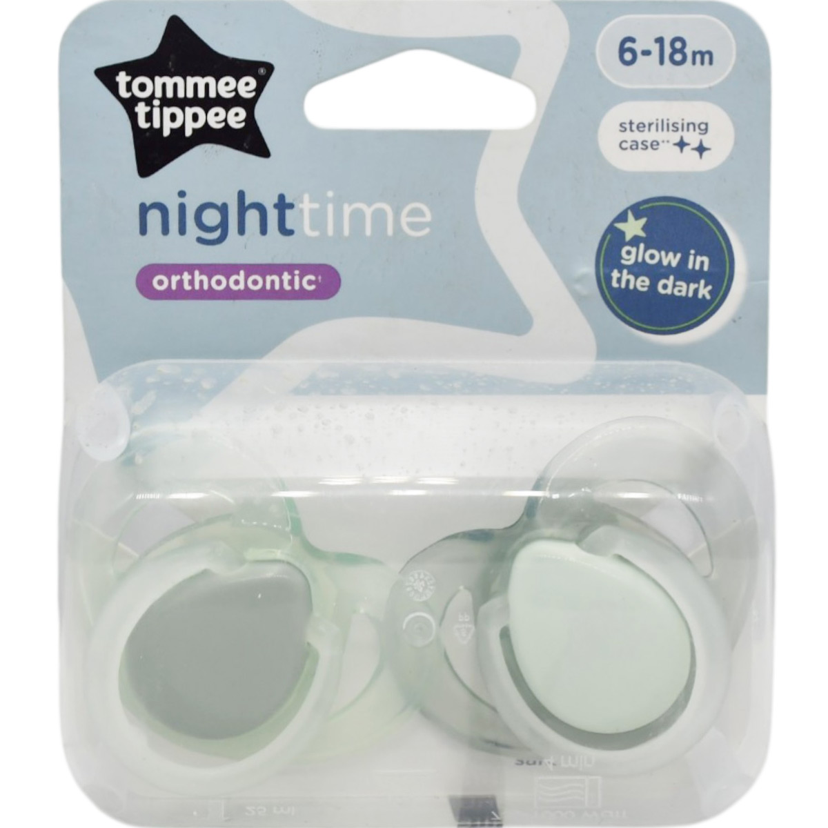 Tommee Tippee Night Time Orthodontic Soother (6-18 Month) 2 Pieces