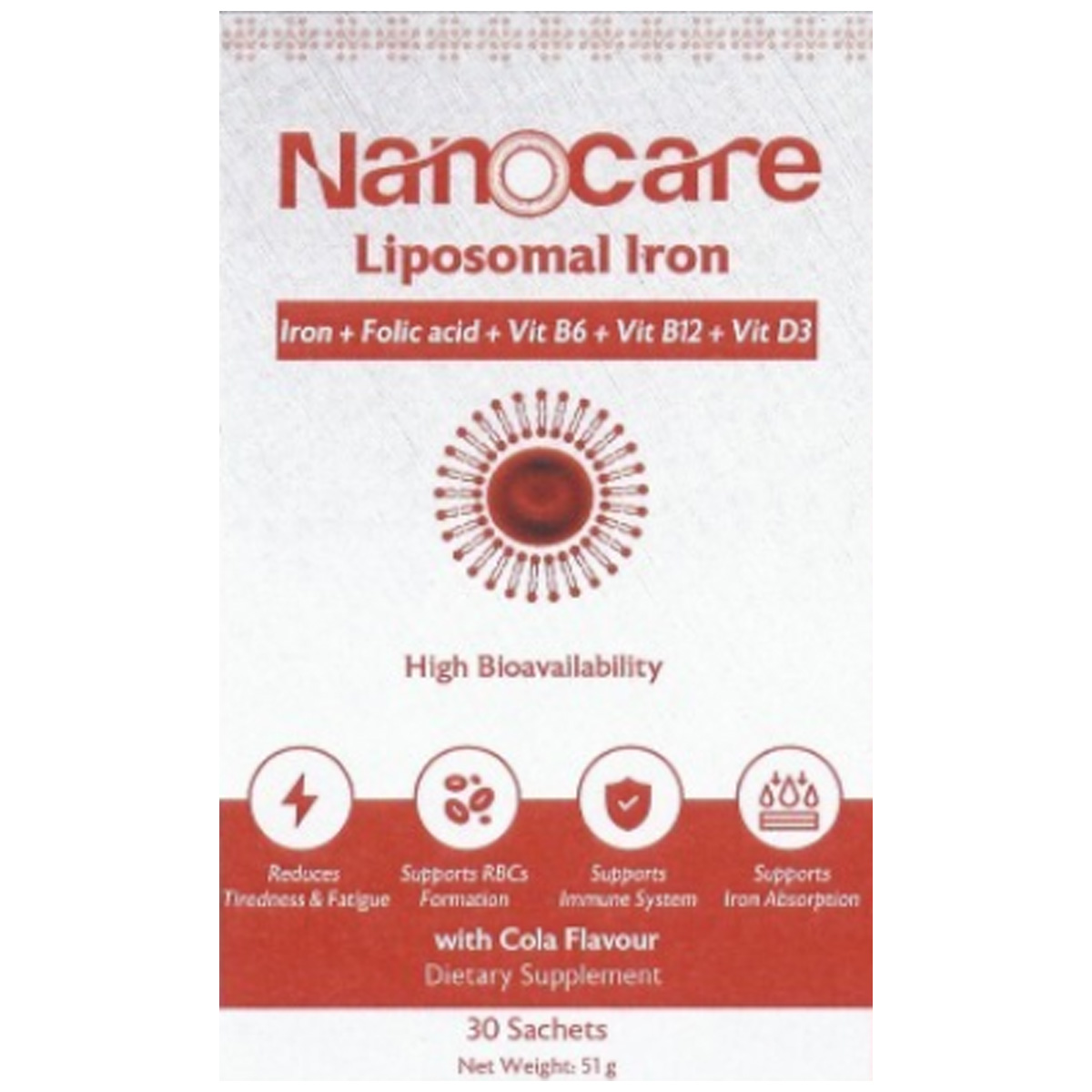 Nanocare Liposomal Iron Cola Flavor 30 Sachets