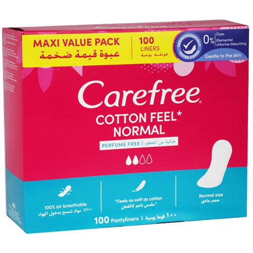 Carefree Cotton Feel Normal Panty Liner 100 Pieces