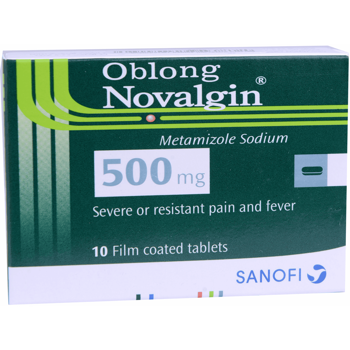 Oblong Novalgin 500mg 10 Tablets