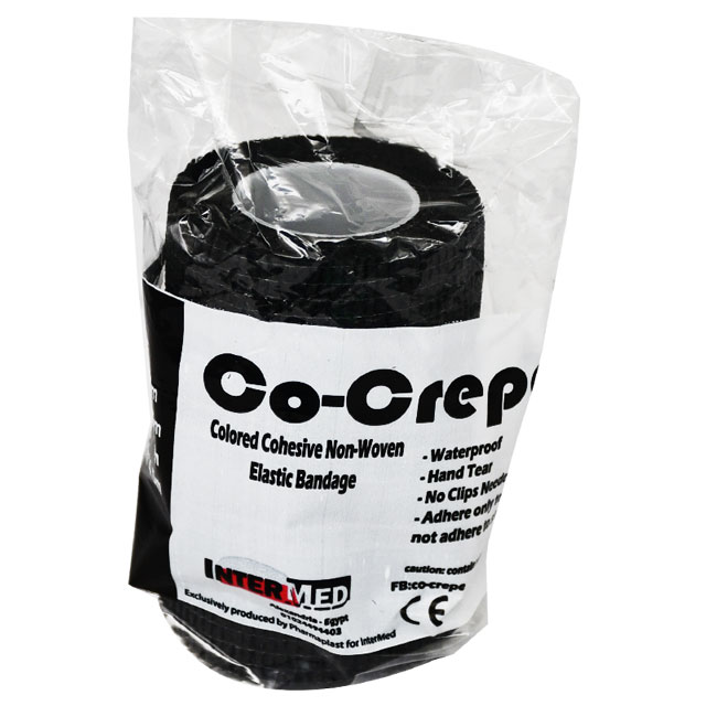 Elastic Cohesive Bandage Co Crepe 7.5Cm Black