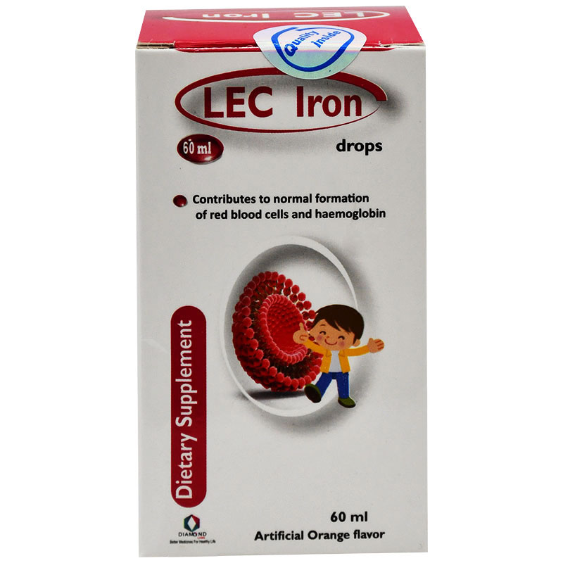 Lec Iron Orange Flavor 60ml Oral Drops
