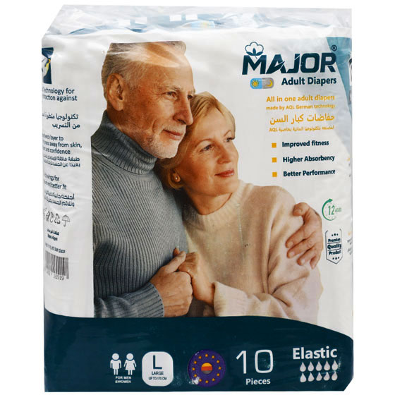 Major Adult Diapers Large (Up to 170cm) 10 Pieces