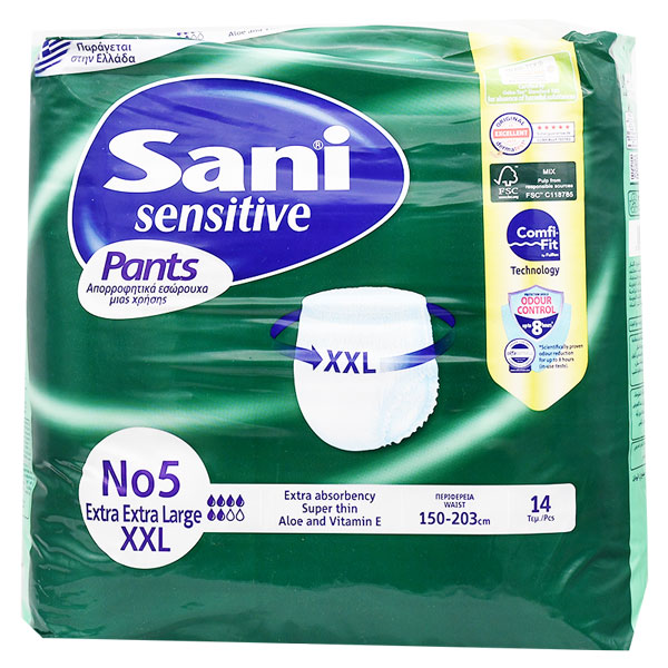 Sani Sensitive Pants (5) 2X-Large (150-203 Cm) 14 Pieces