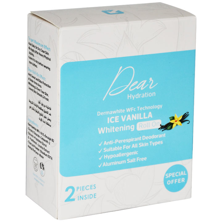Dear Ice Vanilla Whitening Deodorant Roll On 2X60ml (Offer Pack)