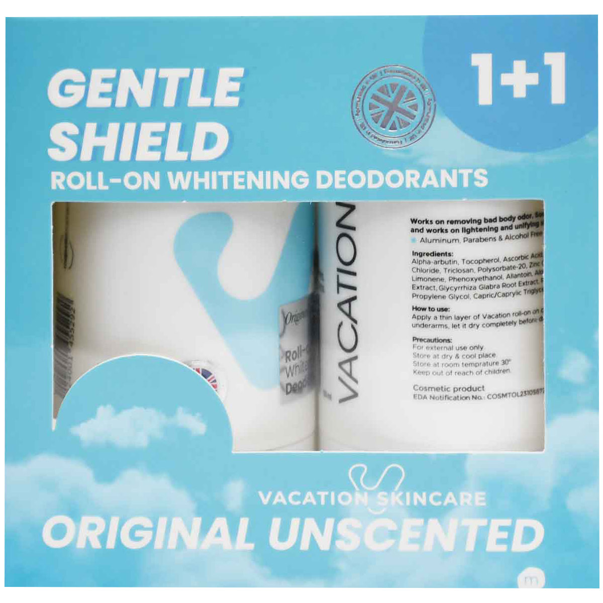 Vacation Original Deodorant Roll On for Women 50ml (1+1) (Offer Pack)