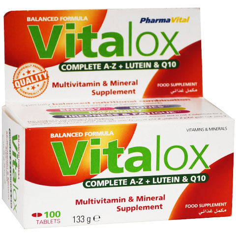 Vitalox Complete A-Z + Lutein and Q10 100 Tablets