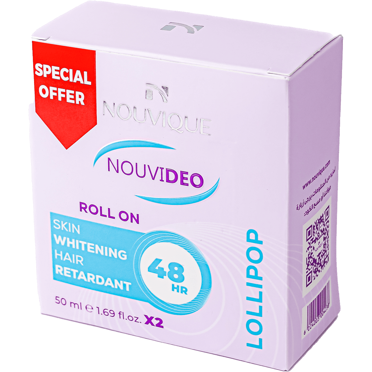 Nouvique Nouvideo Lollipop Deodorant Roll On for Women 2x50 ml (Offer Pack)