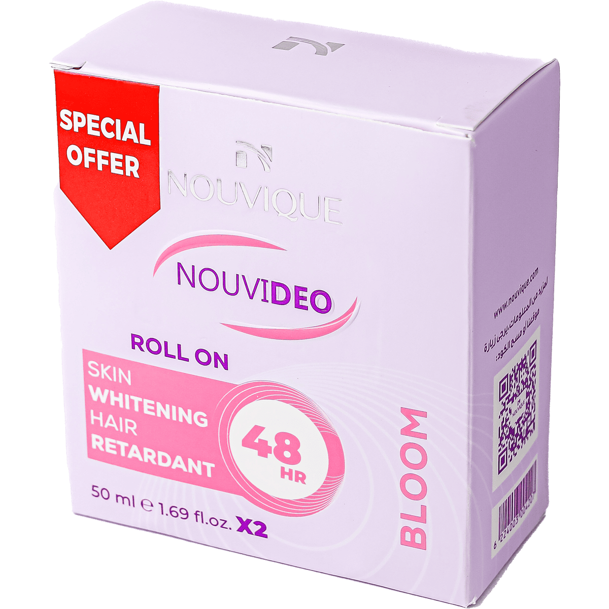 Nouvique Nouvideo Bloom Deodorant Roll On for Women 2x50 ml (Offer Pack)