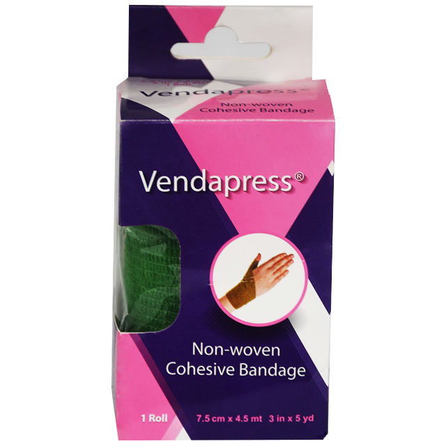 Vendapress Cohesive Bandage 7.5Cmx4.5 Metre (Green)