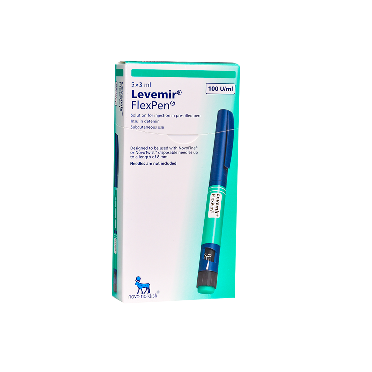 Levemir 100U/ml 3mlx 5/Flexpen (Refrigerated)