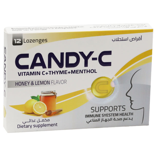 Candy C Honey and Lemon Flavor 12 Lozenges