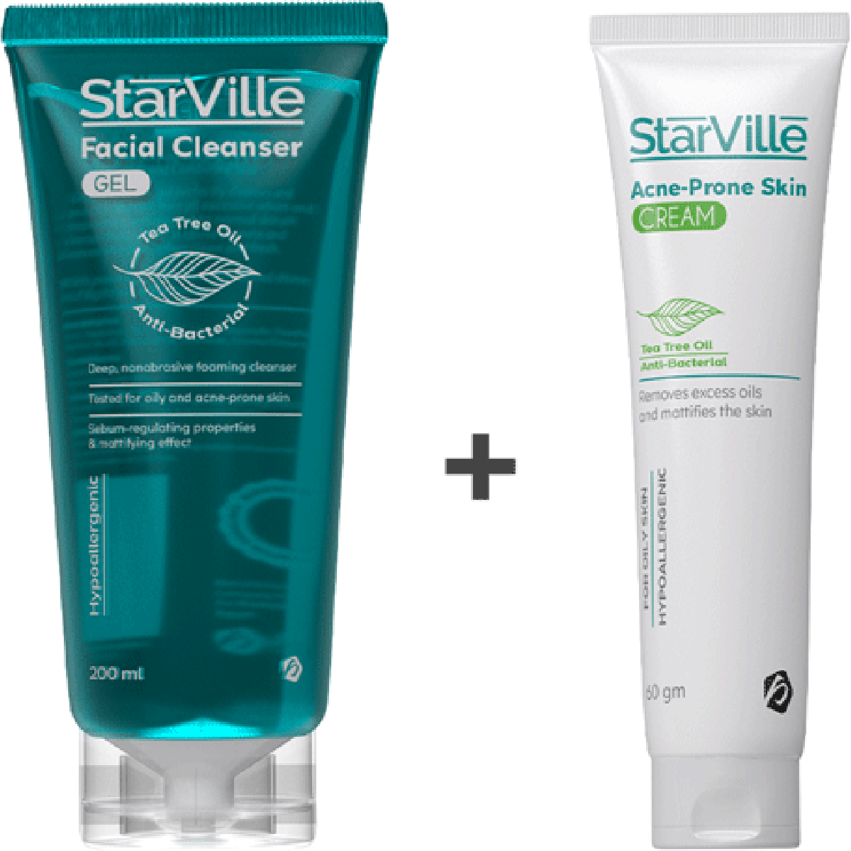 StarVille Acne (Facial Cleanser 200ml+Cream 60gm) (Offer Pack)
