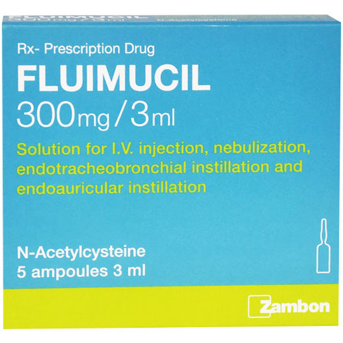 Fluimucil 300mg/3ml 5 Ampoules