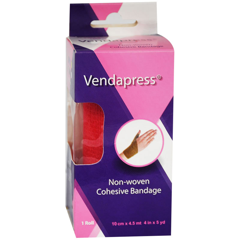 Vendapress Cohesive Bandage 10Cmx4.5 Metre (Red)