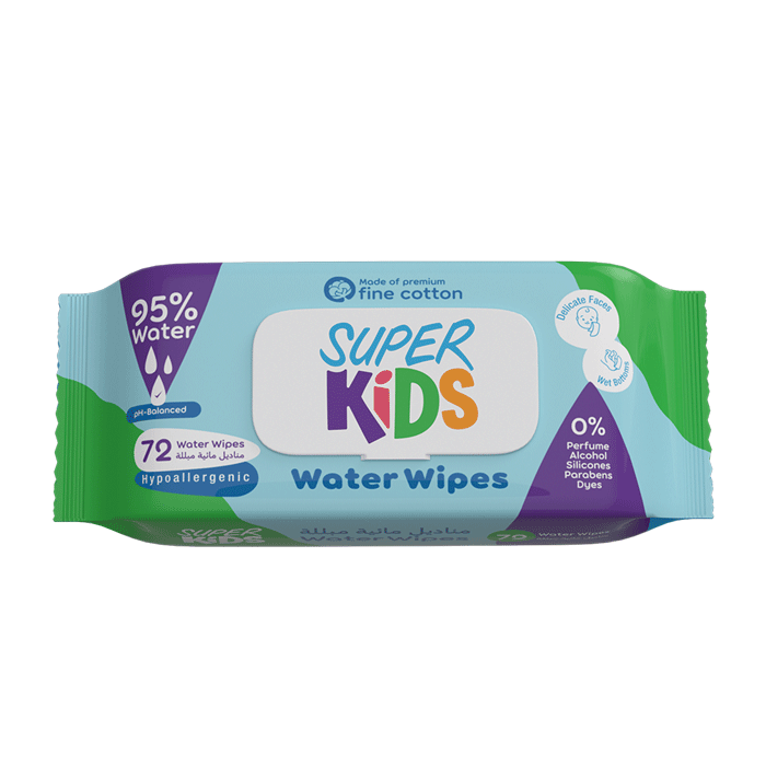 Super Kids Water Wipes 72 Pieces