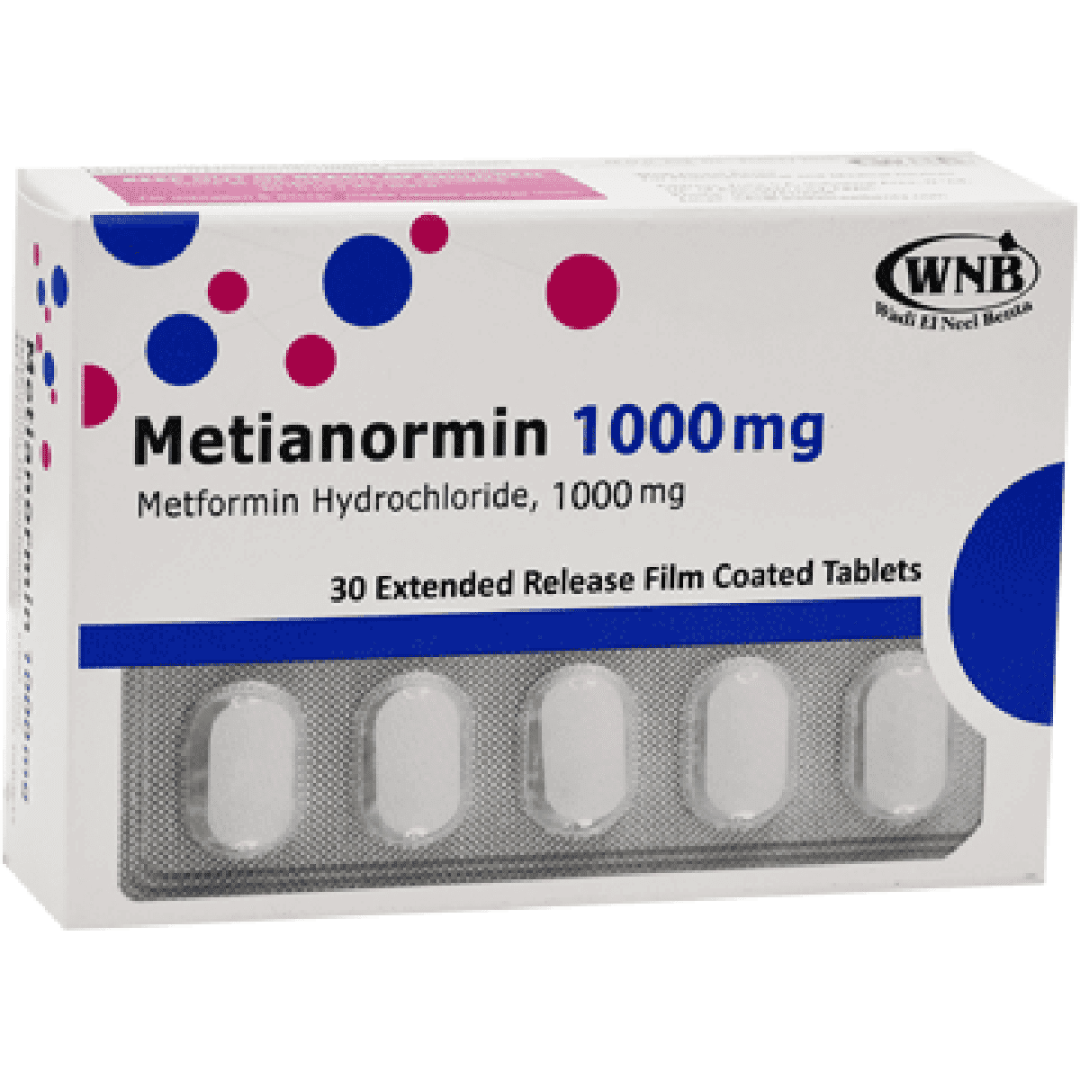 Metianormin 1000mg 30 Extend Release Film Coated Tablet