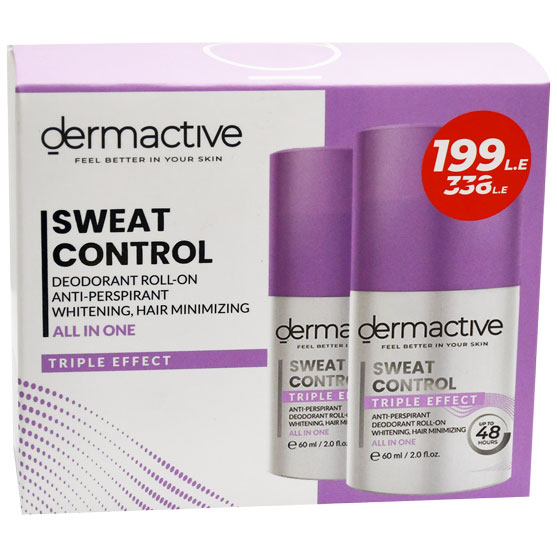 Dermactive Triple Effect Deodorant Roll On 2x60ml - 199Le (Offer Pack)