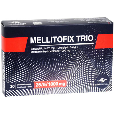 Mellitofix Trio 25/5/1000mg 30 Tablets