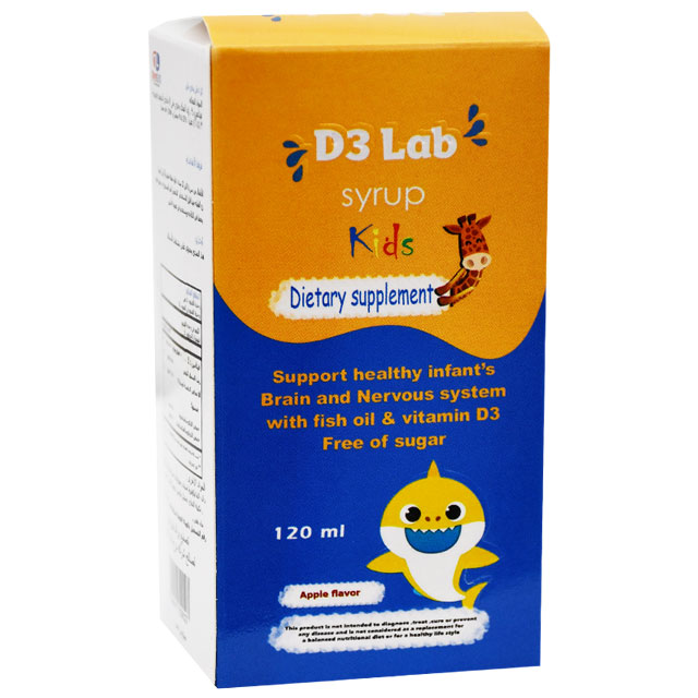 D3 Lab Kids Apple Flavour Syrup 120ml