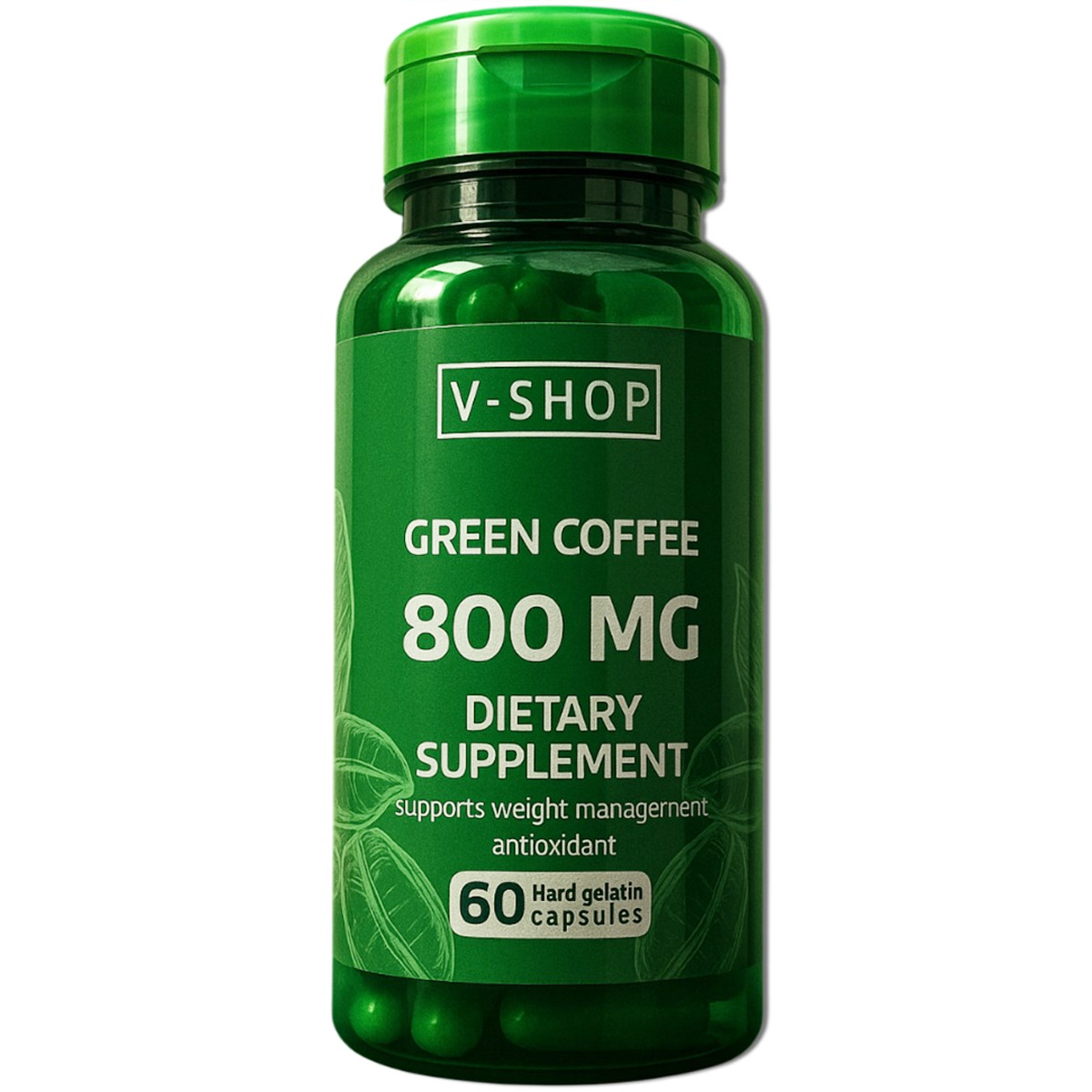 V Shop Green Coffee 800 mg 60 Hard Gelatin Capsules