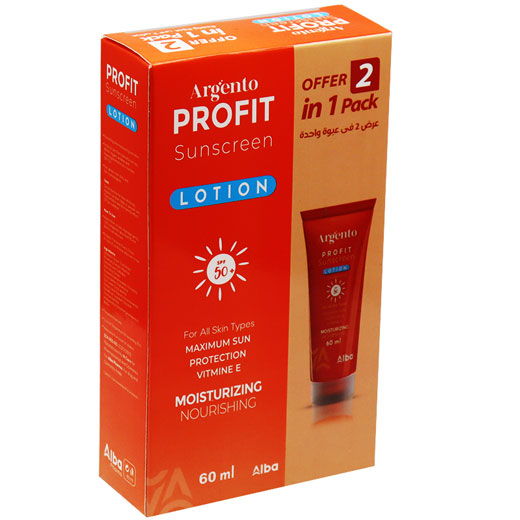 Argento Profit Sunscreen SPF(50+) Lotion 2X60ml (Offer Pack)
