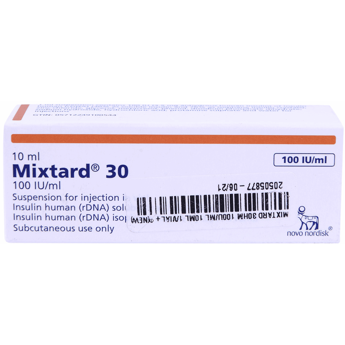 Mixtard 30Hm 100U/ml 10ml 1 Vial (Refrigerated)