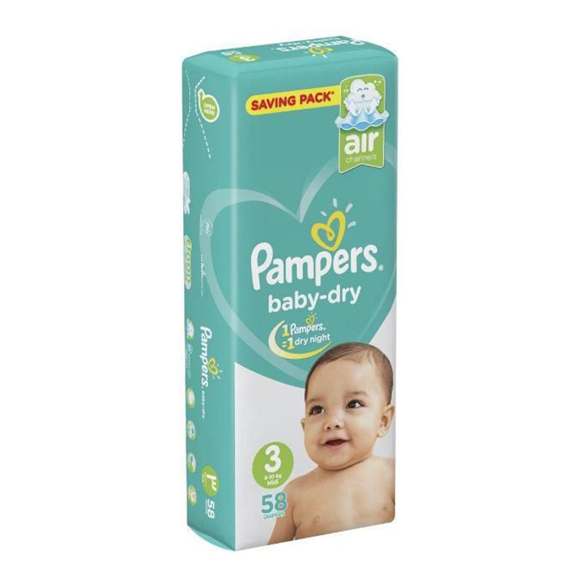 Pampers (3) Midi (4-9/6-10kg) 58pcs