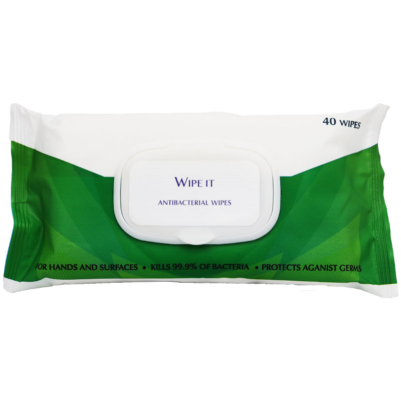 Wipe It Antibacterial Wipes with Cap 40 Pieces