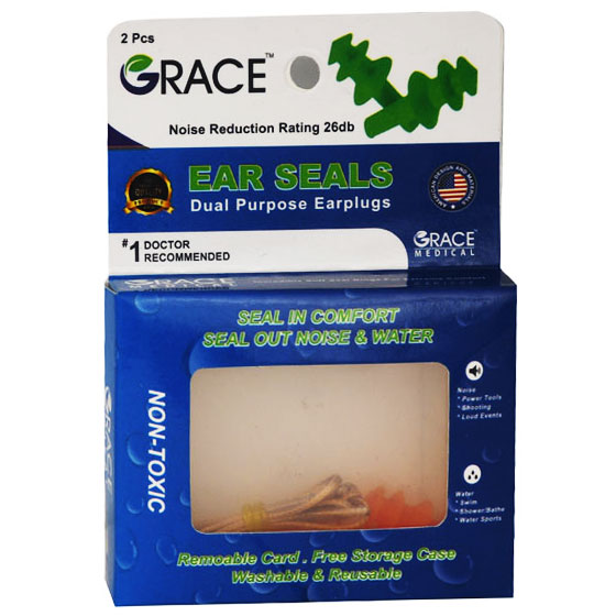 Grace Ear Seals Noise and Water Ear Plugs 2 pieces