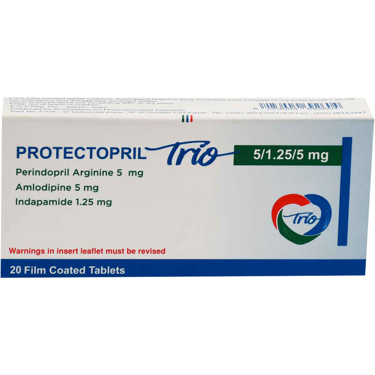 Protectopril Trio 5/1.25/5mg 20 Film Coated Tablets