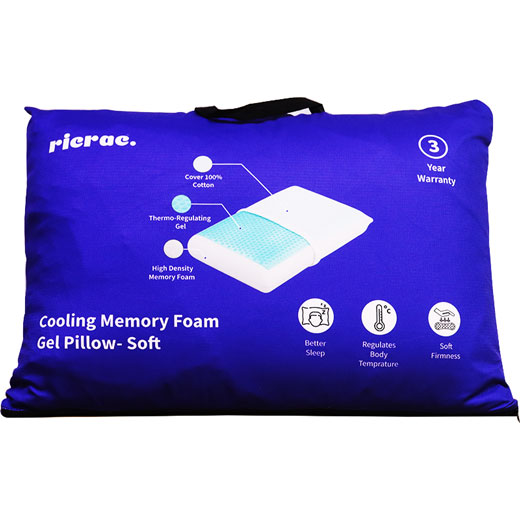 Ricrac Cooling Memory Foam Gel Pillow Soft