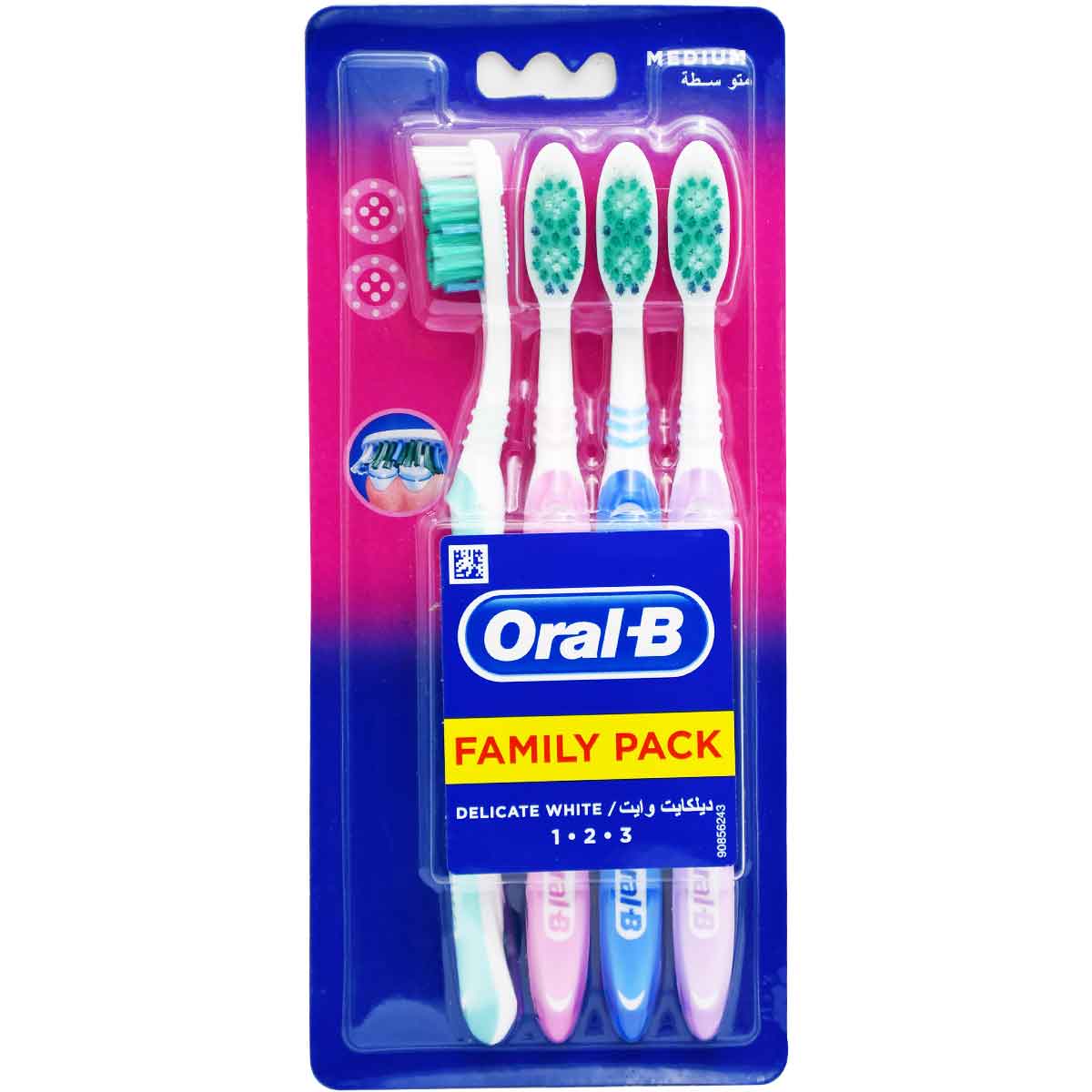 Oral B Family Pack Delicate White Medium 4 Pieces