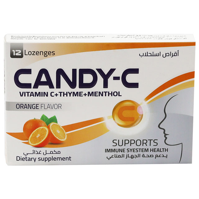 Candy C Orange Flavor 12 Lozenges