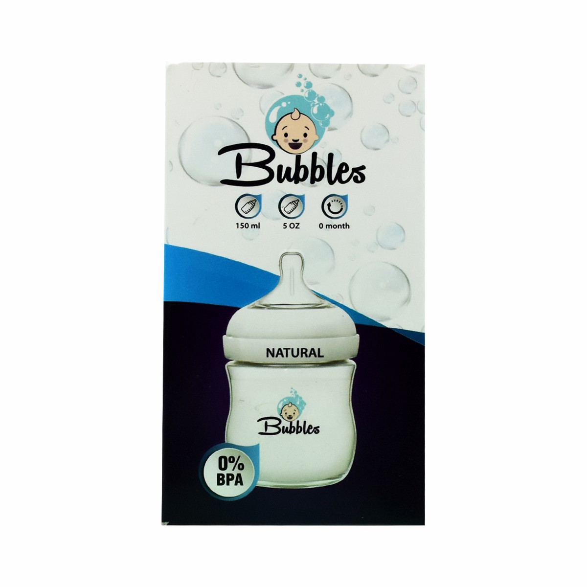 Bubbles Natural Bottle White (0) M 150ml