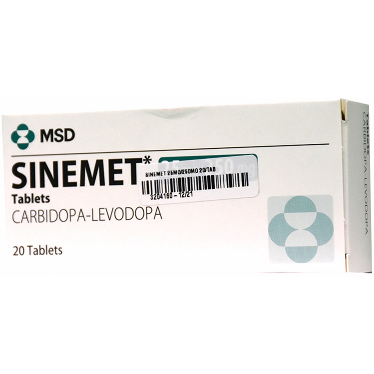 Sinemet 25Mg/250mg 20 Tablets