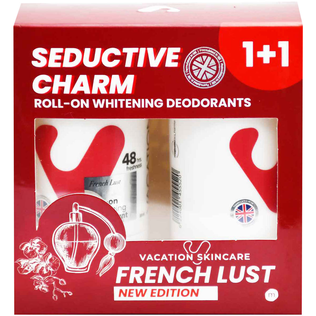 Vacation French Lust Deodorant Roll On for Women 50ml (1+1) (Offer Pack)