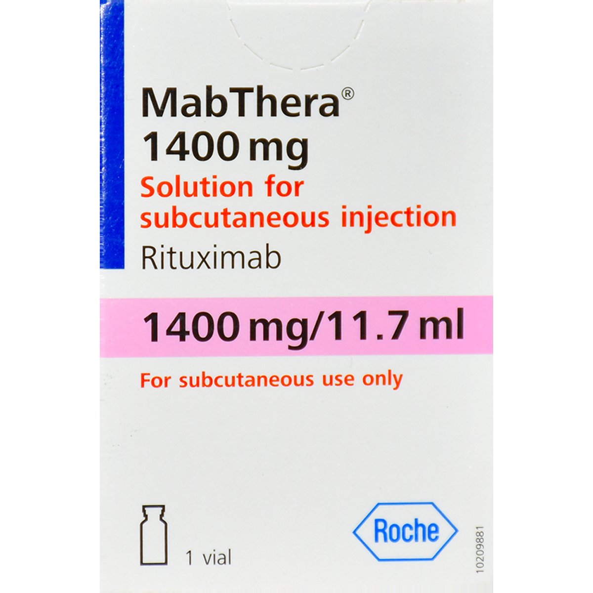 Mabthera 1400mg/11.7ml Subcutanous 1 Vial (Refrigerated)