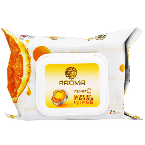 Aroma Vitamin C Makeup Remover Wipes 25 Pieces
