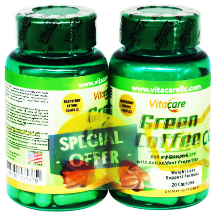 Vitacare Green Coffee 800mg 2X20 Capsules (Offer Pack)