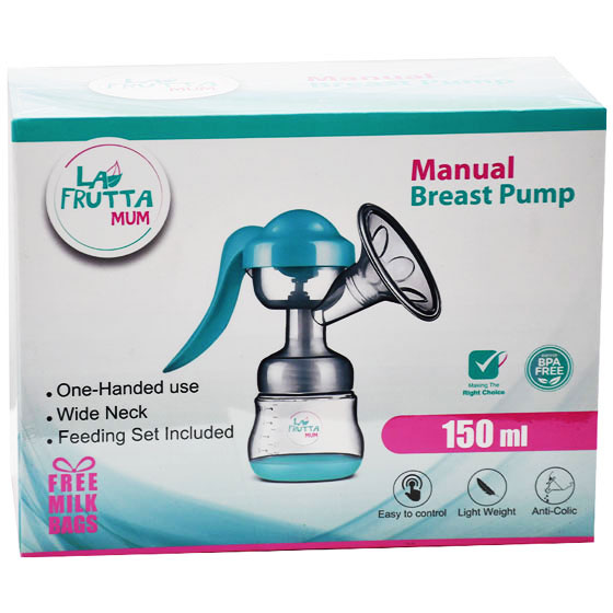 La Frutta Manual Breast Pump 150ml + Milk Bags/25506 (Offer Pack)