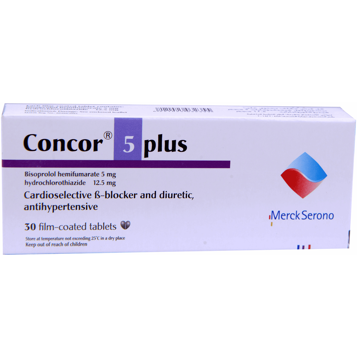 Concor 5mg Plus 30 Scored Film Coated Tablets