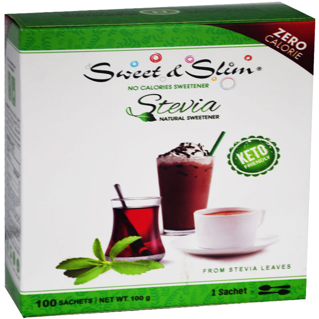 Sweet and Slim Stevia (1 Sachet = 2 Teaspoonful ) 100gm 100 Sachets