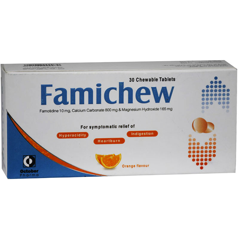 Famichew (10+800+165)mg Orange 30 Chewable Tablets