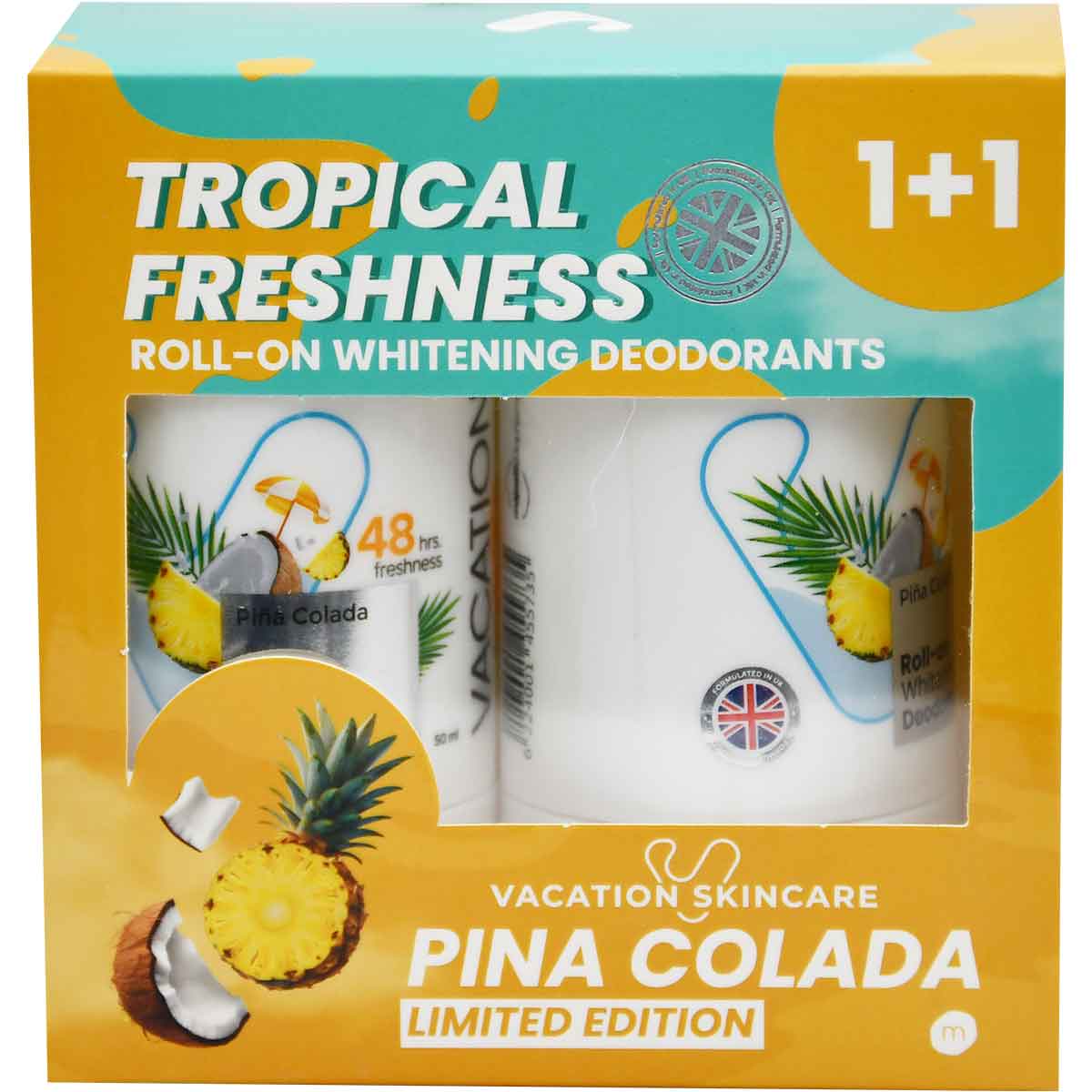 Vacation Pina Colada Deodorant Roll On for Women 50ml (1+1) (Offer Pack)